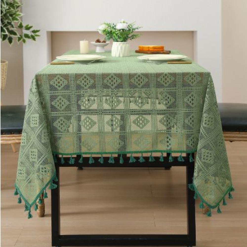 Luxury Tablecloth High Sense Hollow Non-slip Cover Lace Dust-proof Dining Table Fabric Tablecloth Wear-resistant Household