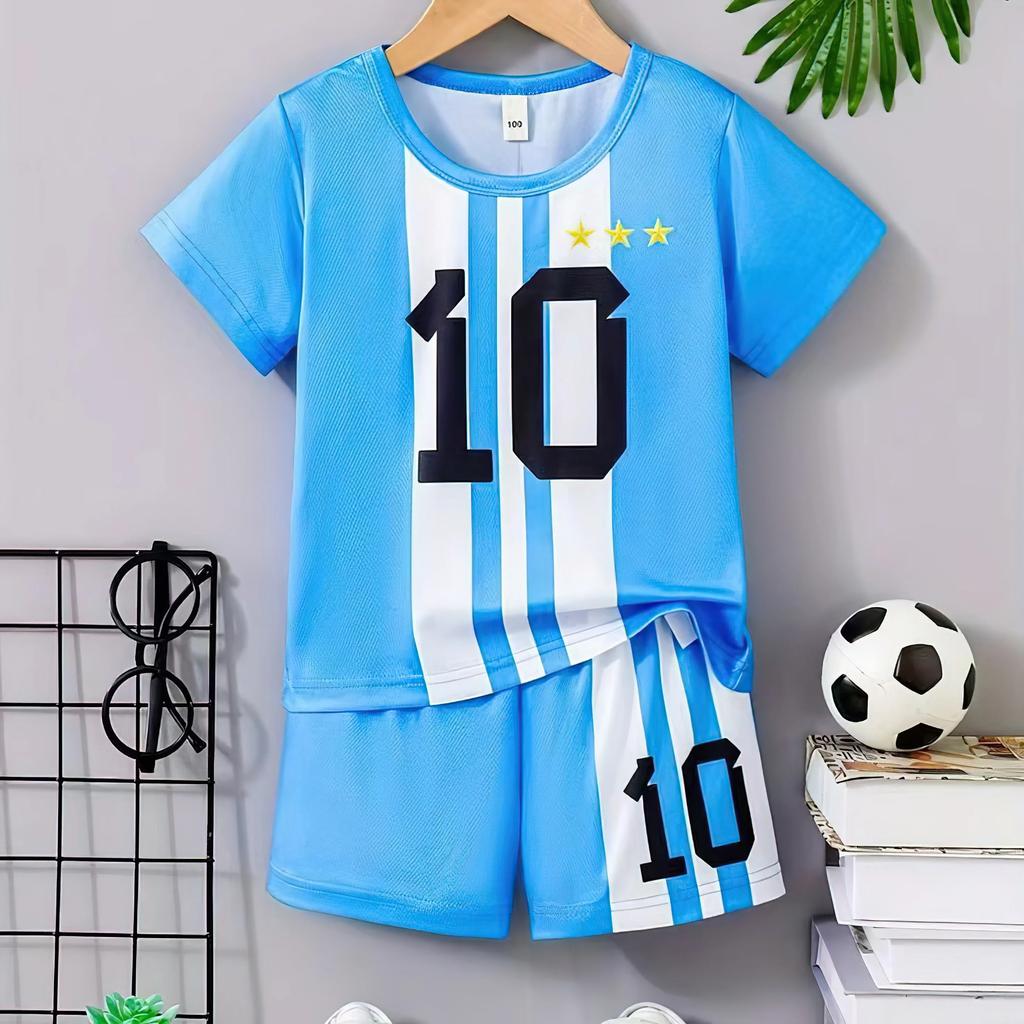 Ensemble Mode Enfant T-shirt et Short Imprimé Amusant Ensemble 2 Pièces Été Décontracté Extérieur Tenue Garçons et Filles Vêtements Enfant