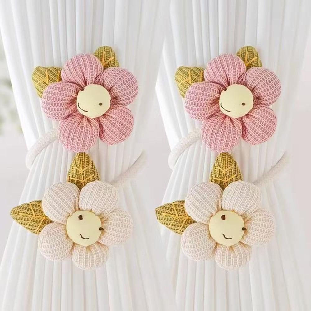 

No Punching Window Curtain Buckles Twist Bough Rope Bedroom Curtain Holder Living Room рожевий/бежевий