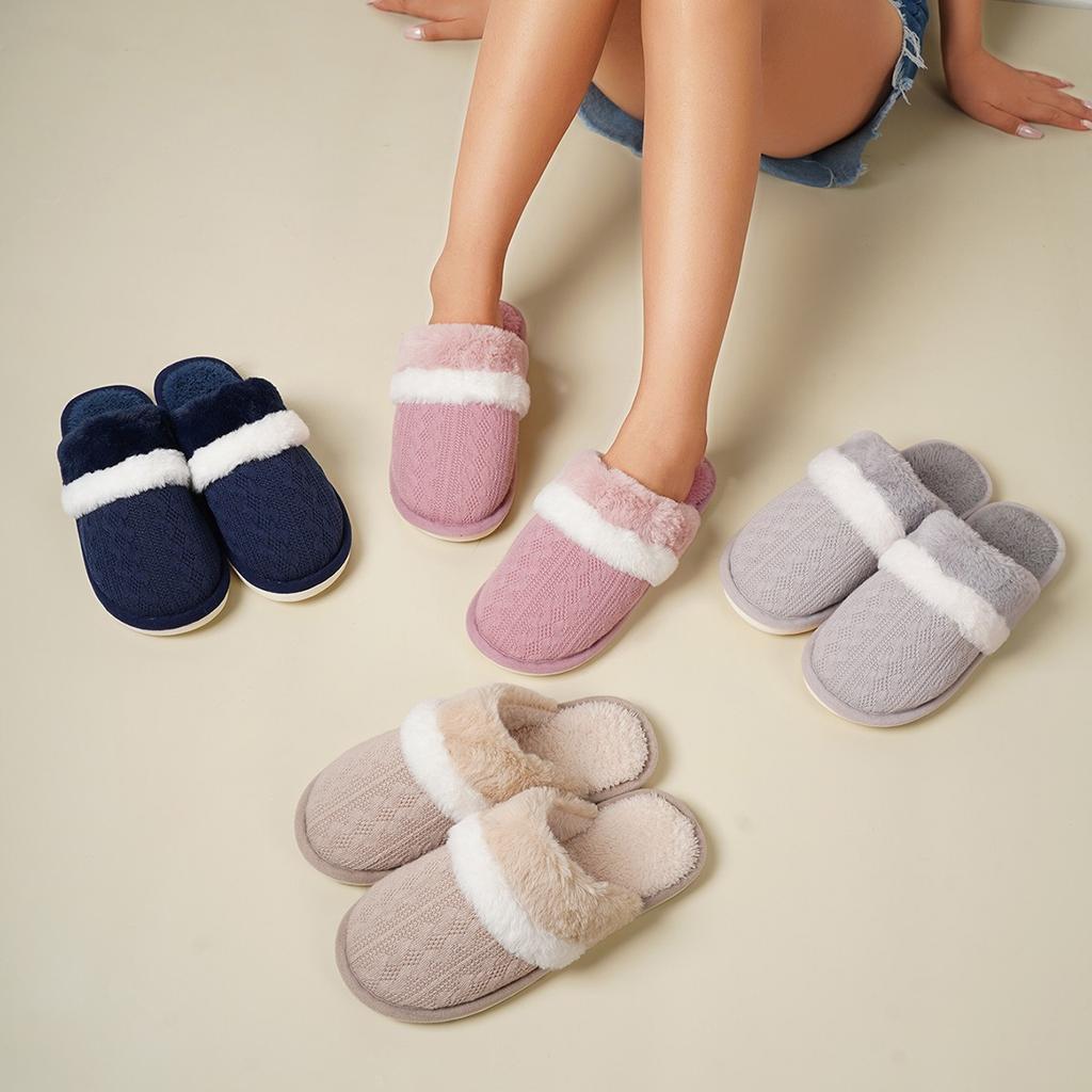 Winter Hairy Slippers, Home Anti Slip Slippers, Men's Indoor Plush Cotton Slippers, Women's Slippers