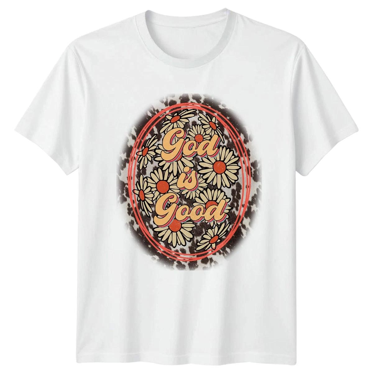 God Is Good Womens T-Shirt Faith Christian Floral Gift For Her XL