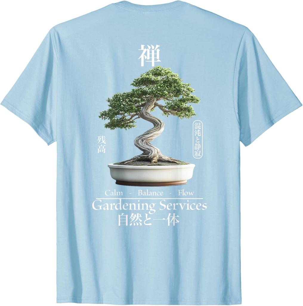Bonsai Zen Garden Japanese Aesthetic Graphic Tee Calm Balance Flow Mens Casual Cotton TShirt