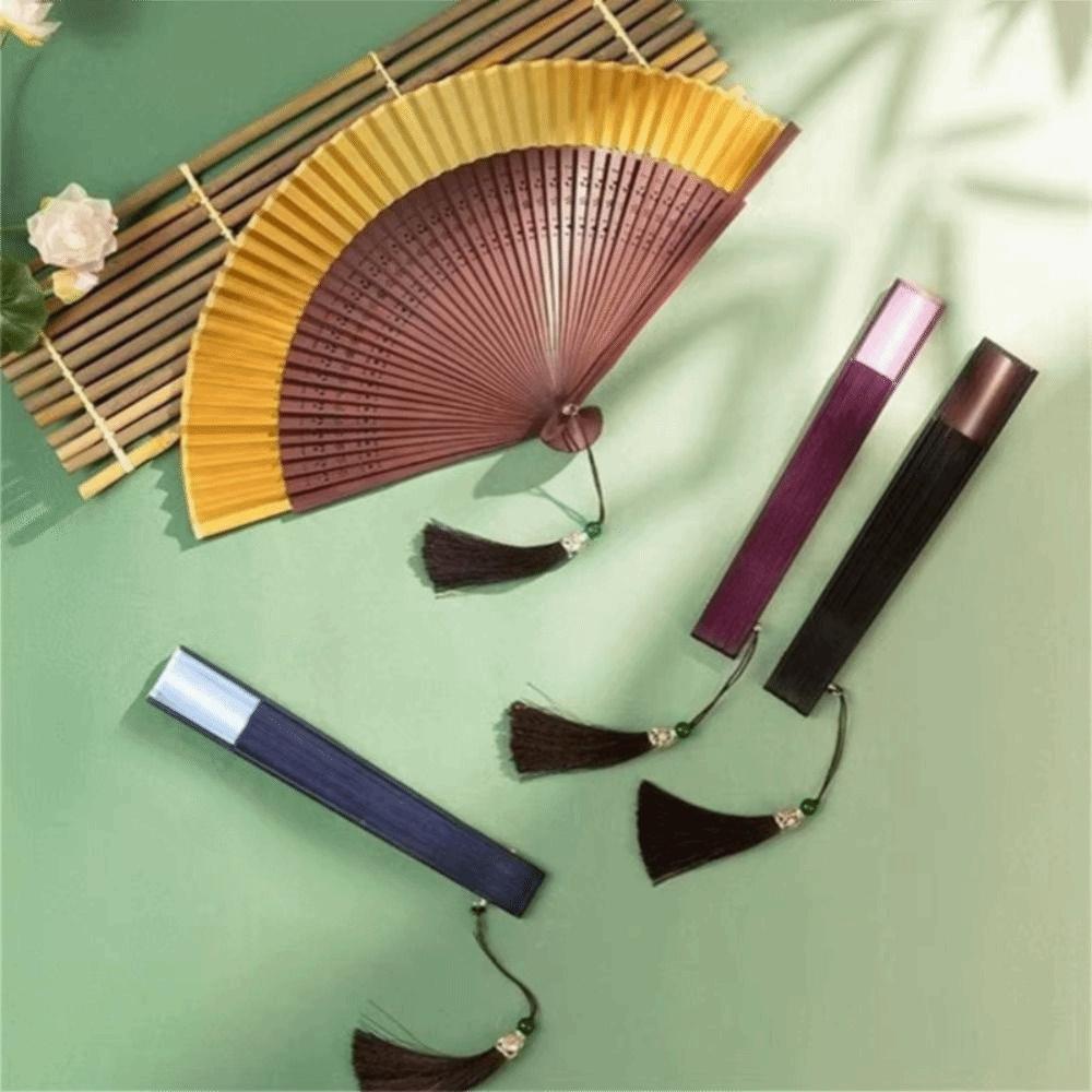 Hollow Carving Bamboo Folding Fan Portable Dance Fan Chinese Style Retro Hand Fan Gift Giving