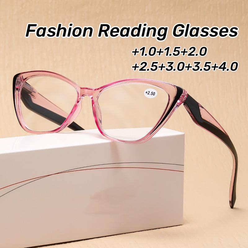 Fashionable HD Reading Glasses for Women Men Vintage Cat Eye Frame Hyperopia Glasses New Style Plus Diopter Eyeglasses for Lady