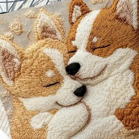 Dog Pattern Pillow Cover Cute Puppy Throw Pillow Case Zippered Decorative Pillowcase for Bedroom Living Room Sofa Couch