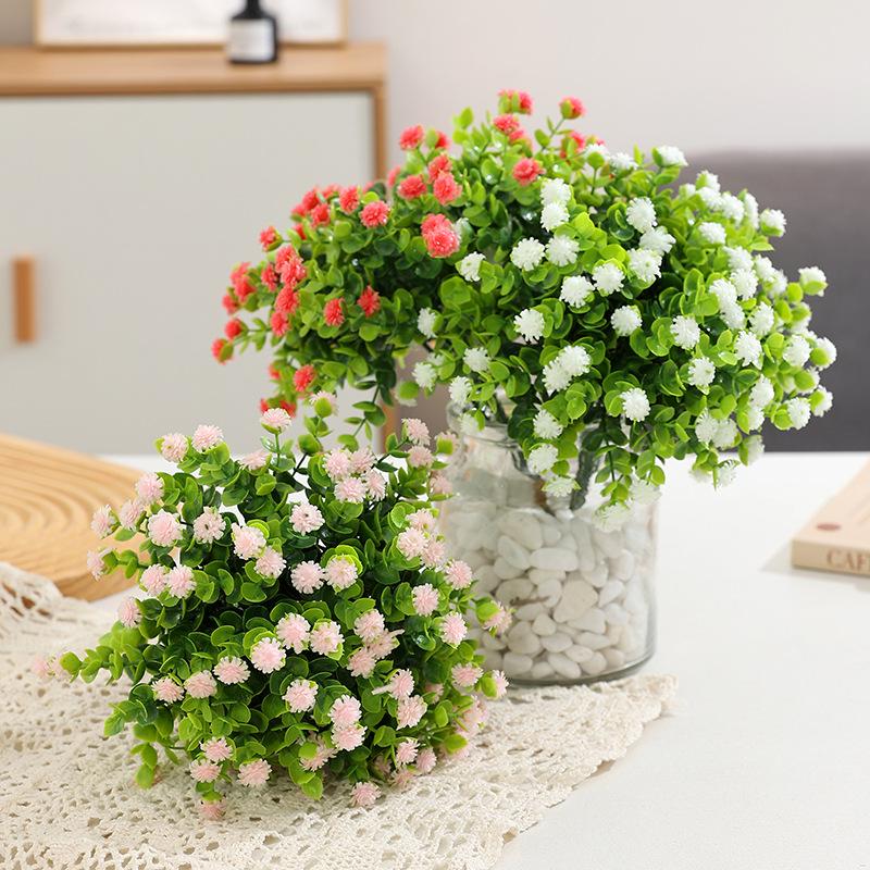 Eucalyptus & Gypsophila Plastic Floral Bundle for Indoor Decoration