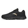 Leather Surface Low Top Running Shoes Mens Black Gold 91835529-9