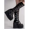 Übergröße 43 Design Plateau Dicke Ferse Mid-Calf Stiefel Damen Punk Cool Gothic Schwarz Schnalle Schuhe Frau Hohe Stiefel Damenstiefel