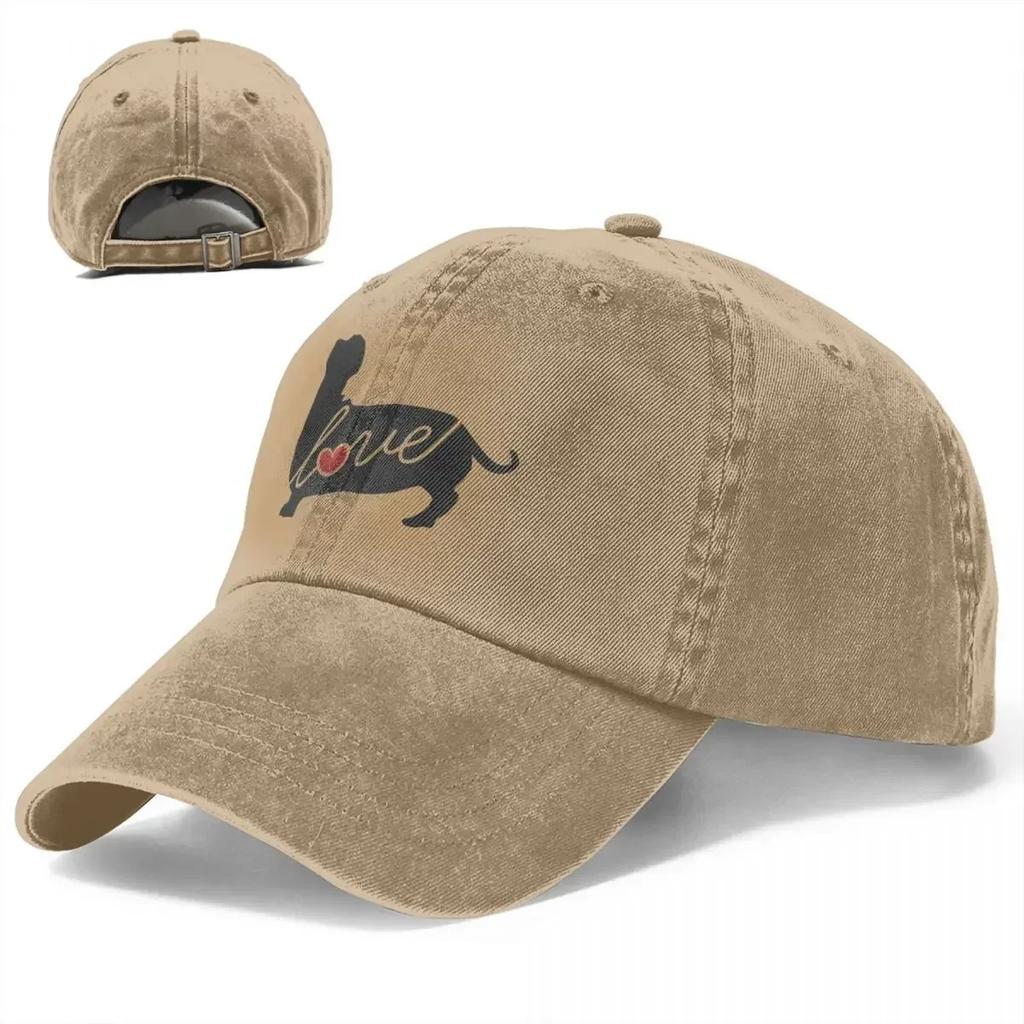 Dachshund Weiner Dog Love Baseball Cap Men Women Distressed Washed Snapback Cap Animal Activities Unstructured Soft Caps Hat