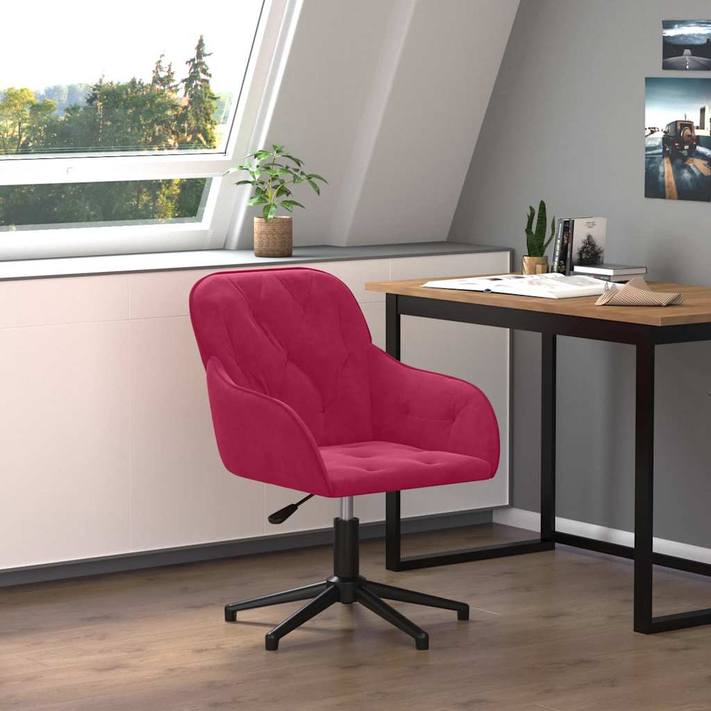 Office Chair Swivel Burgundy Velvet