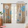 2Pcs,2D Plane Printing Curtains Roller Blinds Rustic Blooms(1) Polyester Fabric (Without Rod) Versatile All Use For Bedroom,