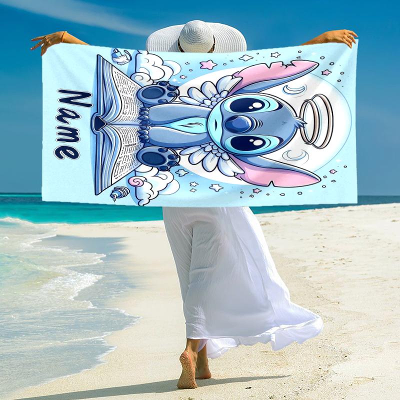 Personalized Angel Stitch Book Beach Towel Microfiber Beach Towel Thin Absorbent for Beach Swimming Yoga Bath Sports. 0910308
