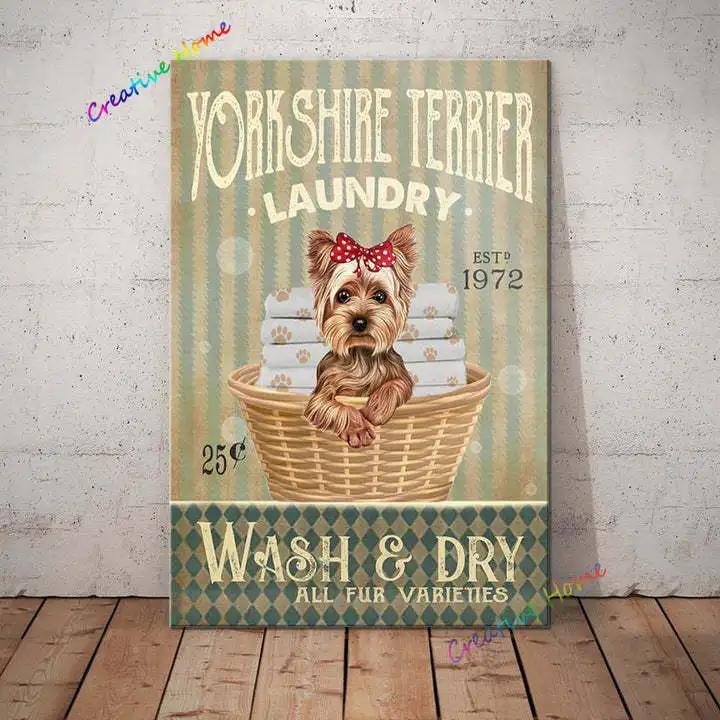 Yorkshire Terrier Dog I Am Your Friend Your Partner Your Yorkie Tin Sign Art Metal Wall Decor Wall Panel Vintage Plaque 20x30cm