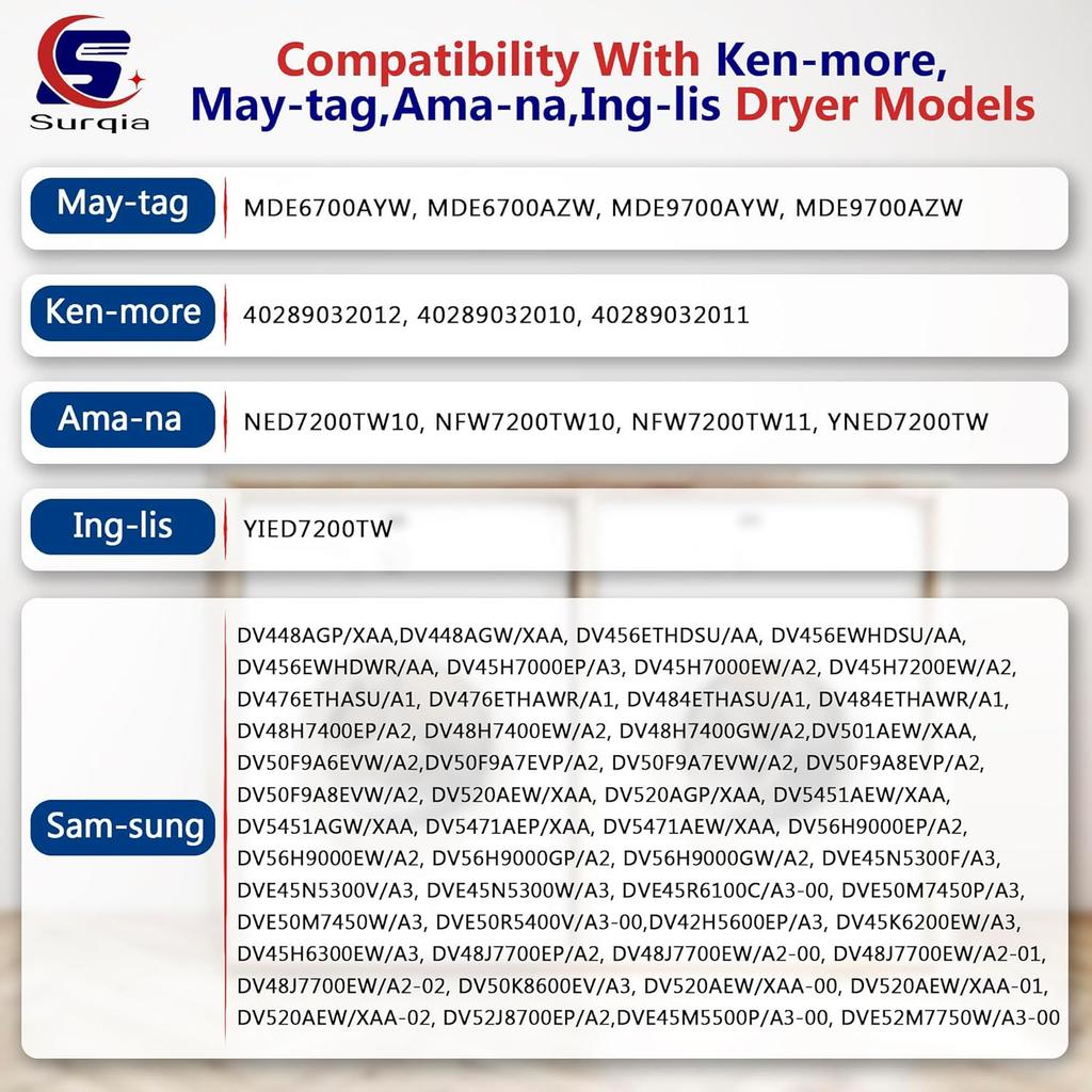 Dryer Thermal Fuse Kit - DC47-00016A Thermal Fuse & DC96-00887A Thermostat & DC32-00007A Thermistor & DC47-00018A High Limit Thermostat,Replacement