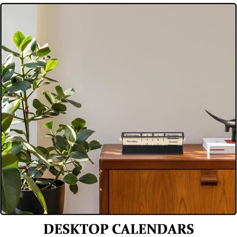 1 stuks Creatieve Eeuwigdurende Kalender Roterend Wiel Bureaukalender Metalen Frame Huis Kantoor Bureau Decoratie Ornament