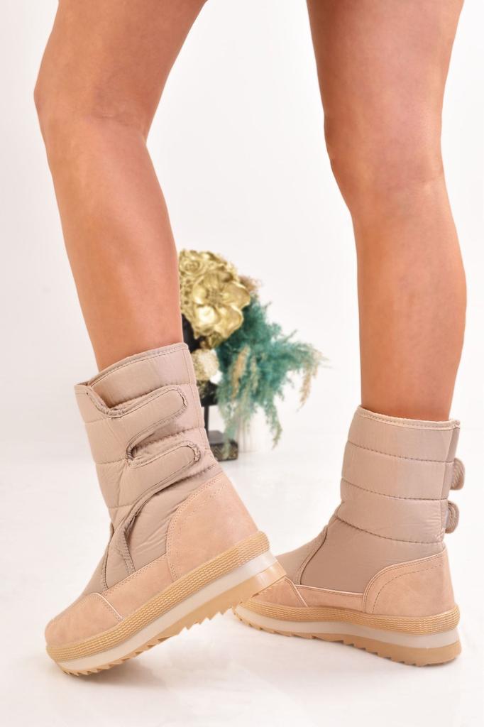 Women Modern Stylish Fashion Boots Unisex Snow Boots Thermal Fur Lined Velcro Non-Slip Sole Boots