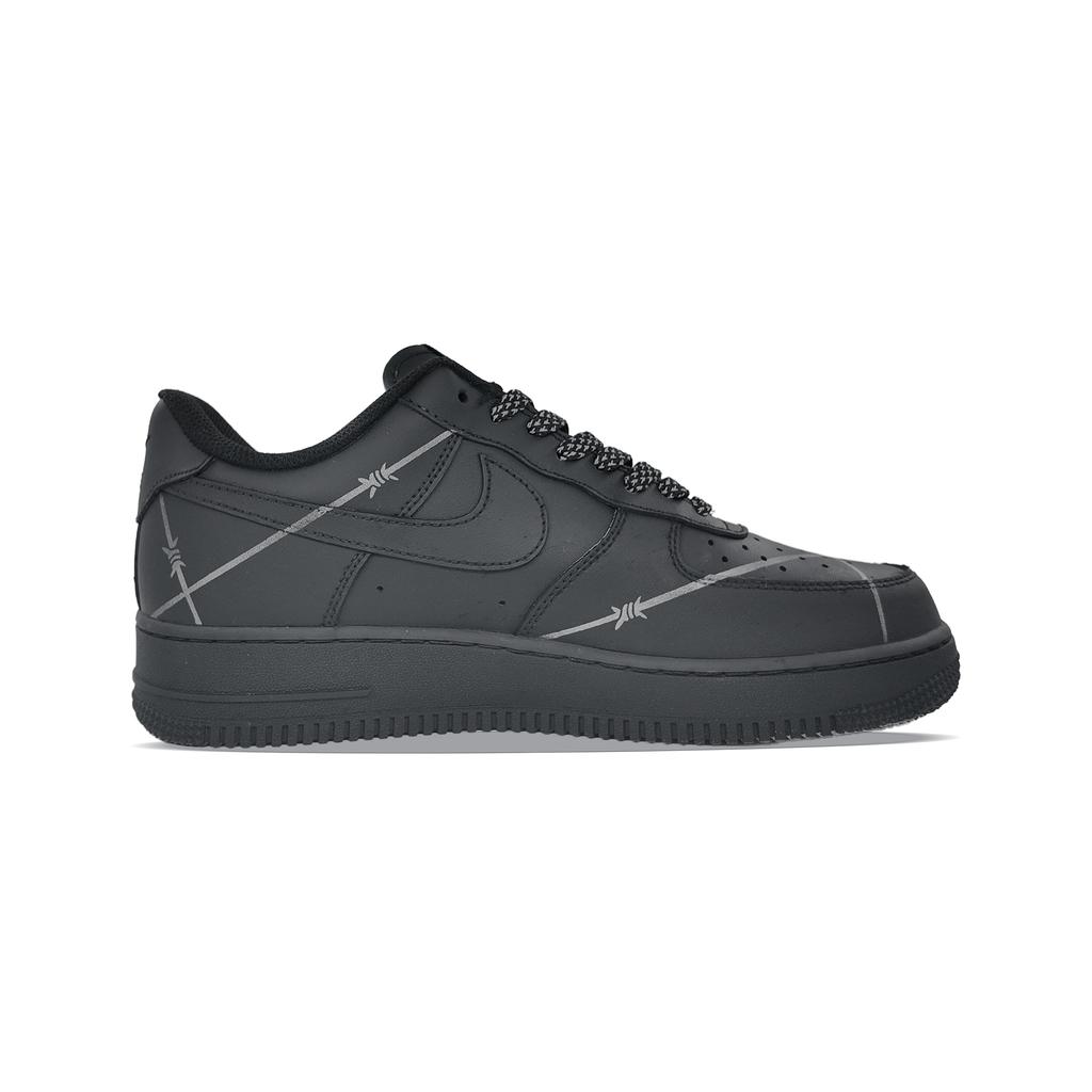 Nike Air Force 1 Low Top Skateboard Shoes Unisex Black Silver CW2288-001(team1487-Y)