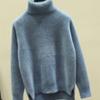Navava Mock Neck Mink Fur Long Sleeve Knit Sweater Nk1860