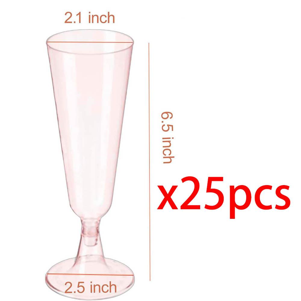 

Пластиковые бокалы для шампанского, Бокалы для вина, Одноразовые бокалы для шампанского, Розовые стопки 5 унций, Новый год Рождество Свадьба День рождения