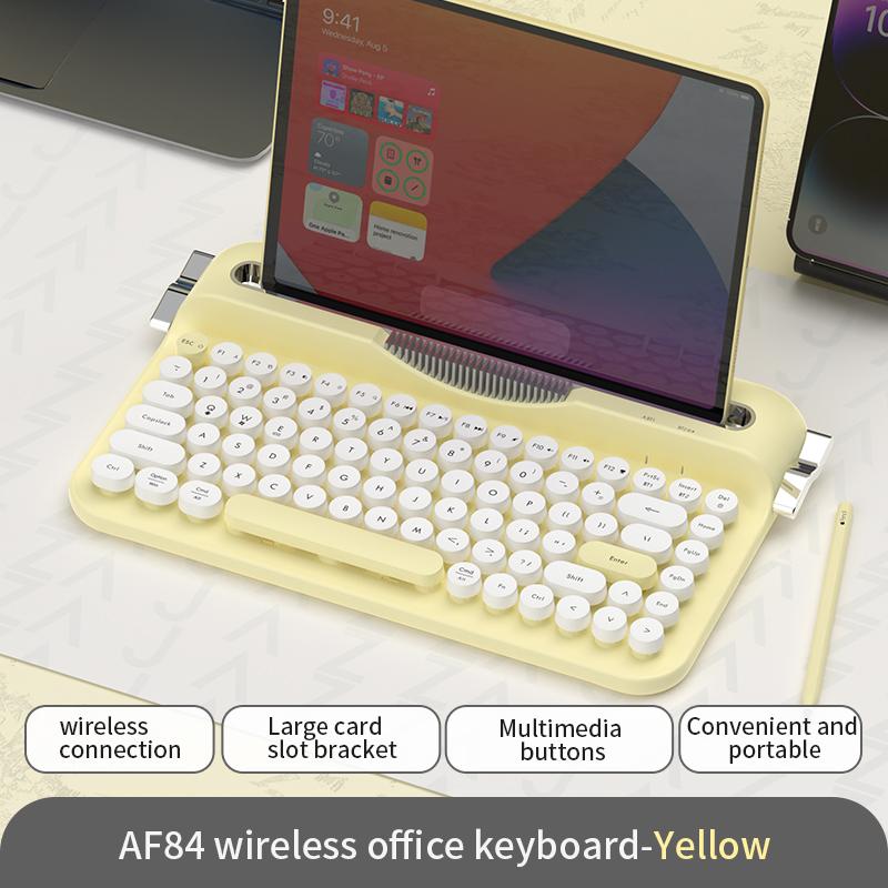 Ajazz AF84 Wireless Membrane Keyboard Ultra Slim Quiet Key Design for Office PC Laptop Typing