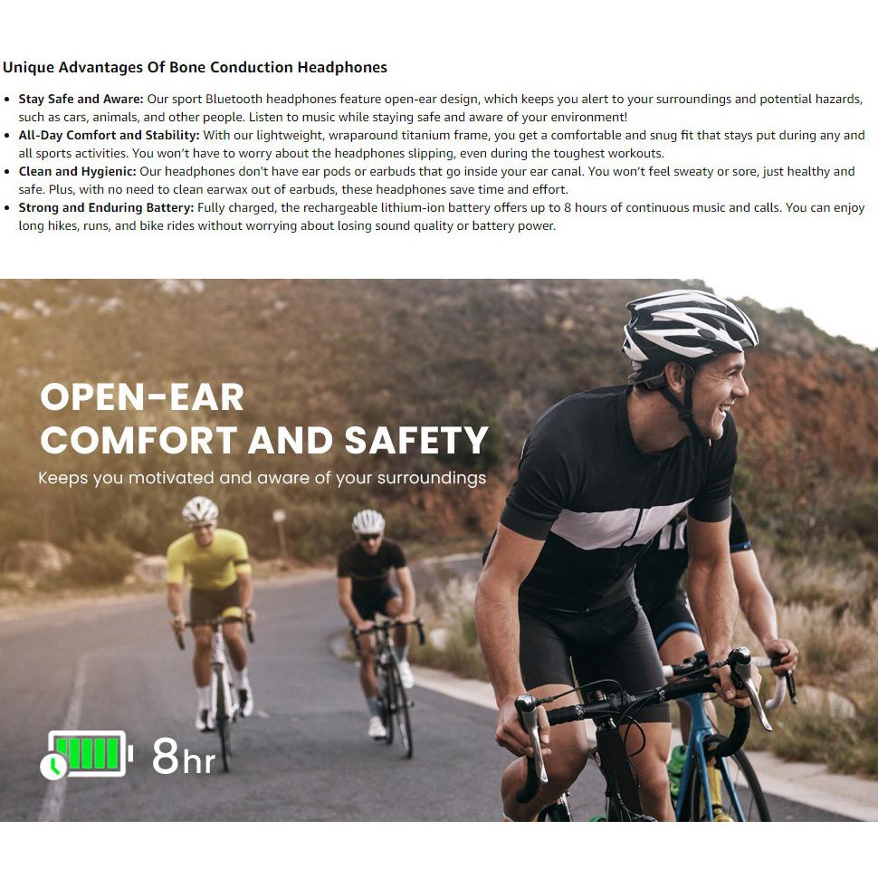 Echter Knochenleitung Drahtloser Kopfhörer Sport Wasserdichte Ohrhörer mit HD-Mikrofon Geringe Latenz Subwoofer Headset