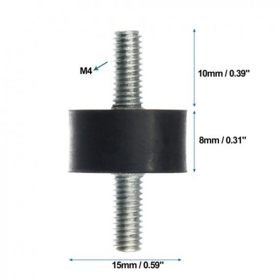 4pcs M4 Car Anti Vibration Rubber Isolator Damper 15x8mm Shock Absorb Mount