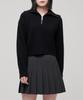 MUSINSA STANDARD WOMAN Women'S Lambswool Ribbed Knit Half Zip [Black]