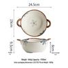 Japanese Ceramic Ink Wash Bowl and Plate Set - Tableware for Home Dining