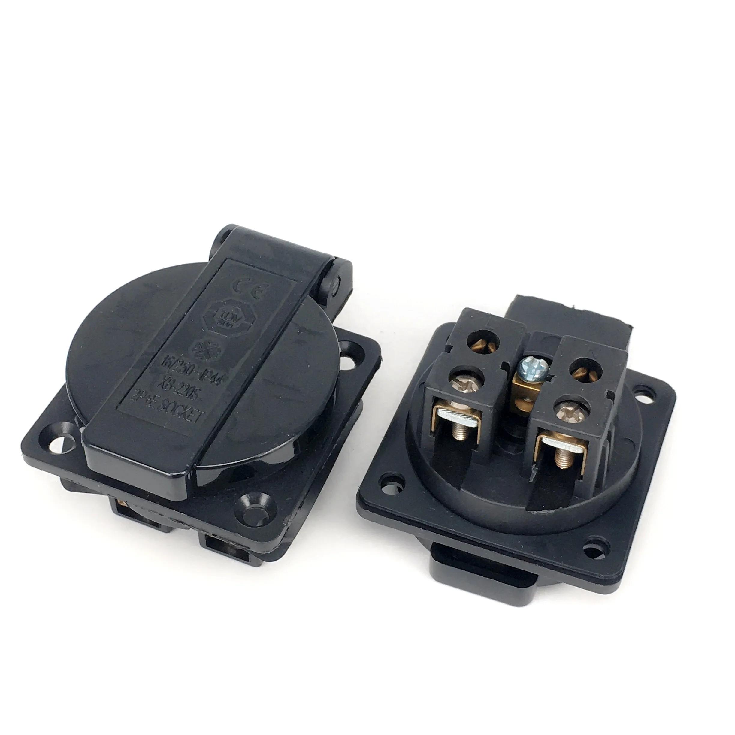 

Waterproof Industrial Socket AC Power Socket German Industrial Plug Electrical Socket with Waterproof Cover