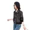 Black Small Leather Jacket Women's Spring and Autumn New Fashion Jacket Casual Design Top Short