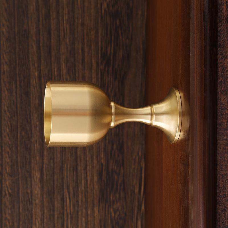 Pure Brass Tall Stem Wine Glass - Copper Cup for Tea Offering, Holy Water, or Decorative Barware Ornament