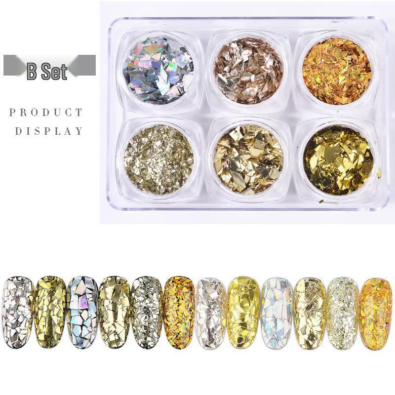 Opal Cloud Iridescent Nail Flakes: 6-Color Set