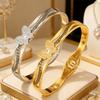 European and American Fashion Hollow Butterfly Diamond Titanium Steel Girlfriend High Version Niche Design Titanium Steel Jewelry