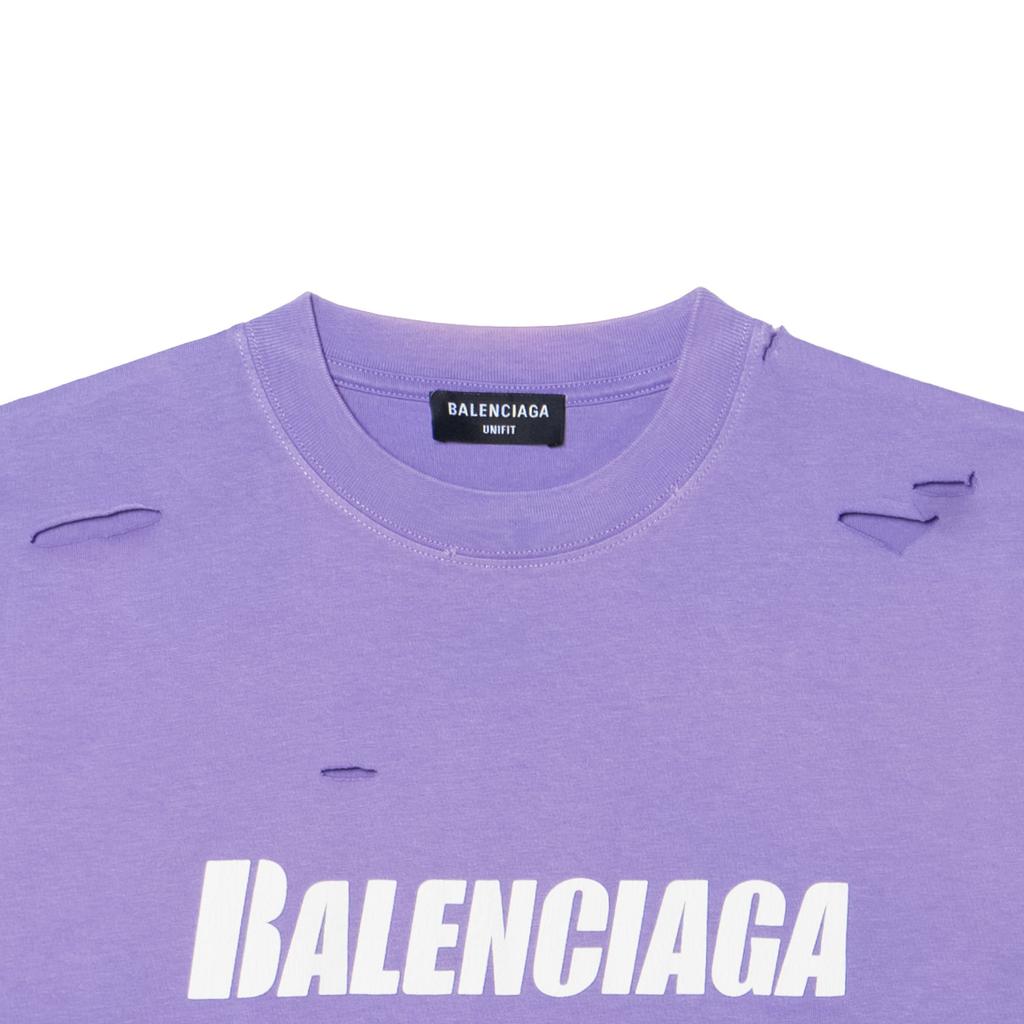 Balenciaga Boxy T Shirt 'Purple/White' 651795TKVB83078