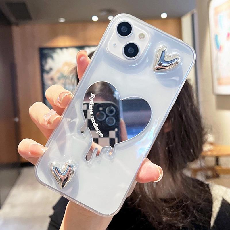 

Iphone16Promax Mobile Phone Case Is Suitable For Apple 17 Electroplated Love Mirror 15 English 13 Transparent Protective Case iPhone 17Promax