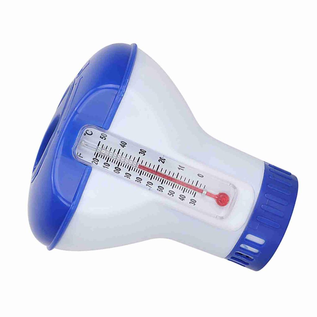 Floating  Dispenser Pool Floating Tablet Dispenser  Tablet Holder for Swimming Pools with Builtin Thermometer   Lock Lid