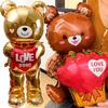 Extra Large Bear Balloon Standing Heart Bear Rose Balloons Valentine's Day Wedding Aluminum Film Balloon Party DIY Romantic Gift