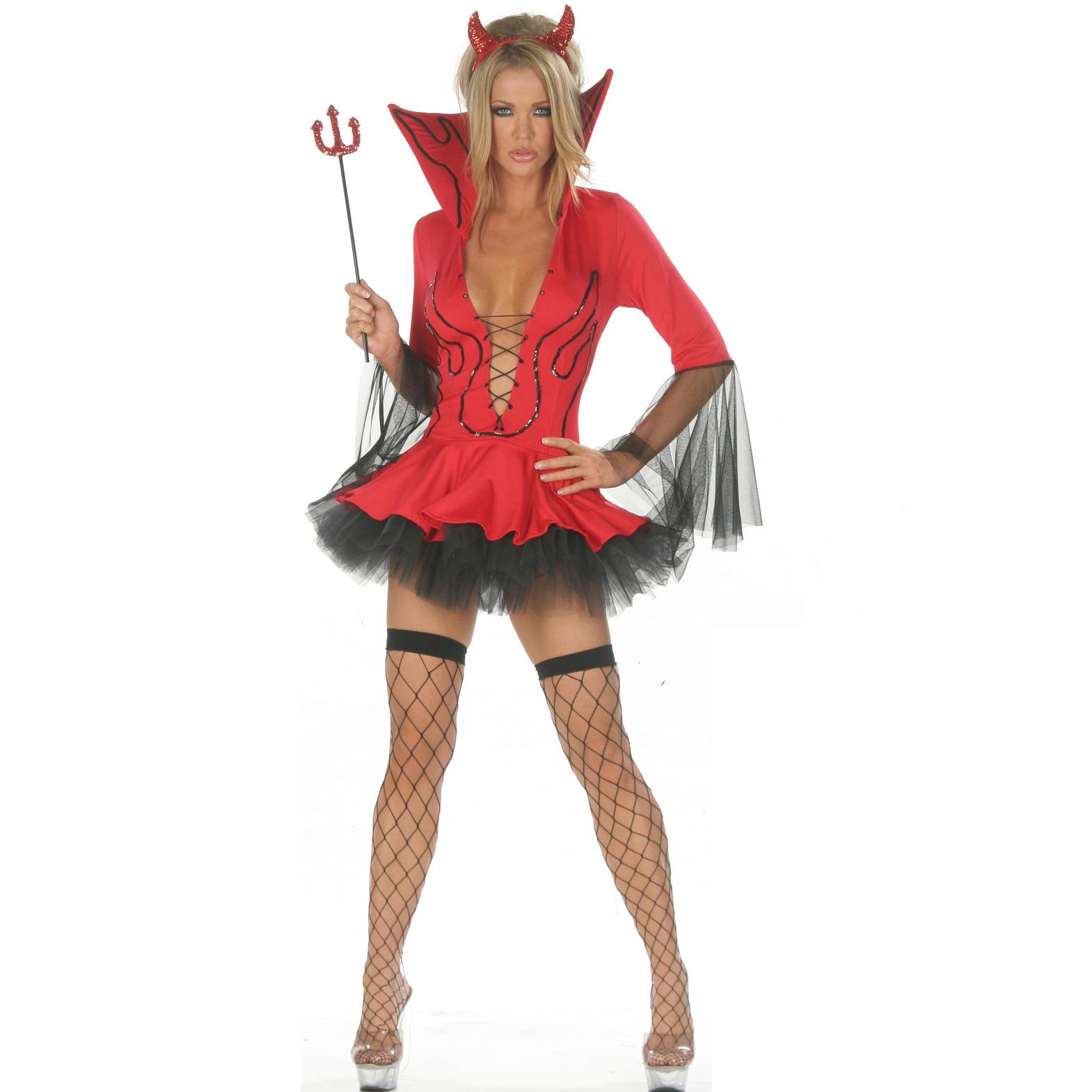

- Vampire female devil costume, role-playing, European and American Halloween costumes, game uniform suits S червоний