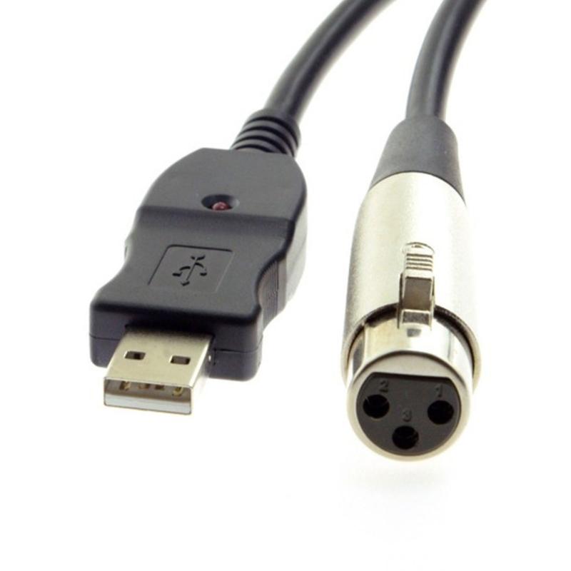 9.84ft USB Male to 3Pin Female Mic Converter Cable Wire Line for Studio Sound Recording with Wide Compatibility Black