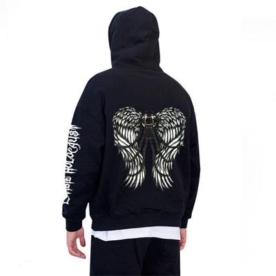 Europäischer und amerikanischer Dark-Style-Hoodie mit geripptem Saum für Herren und Damen, lässiger Sport-Hoodie, Gothic-Paar-Harajuku-Hoodie