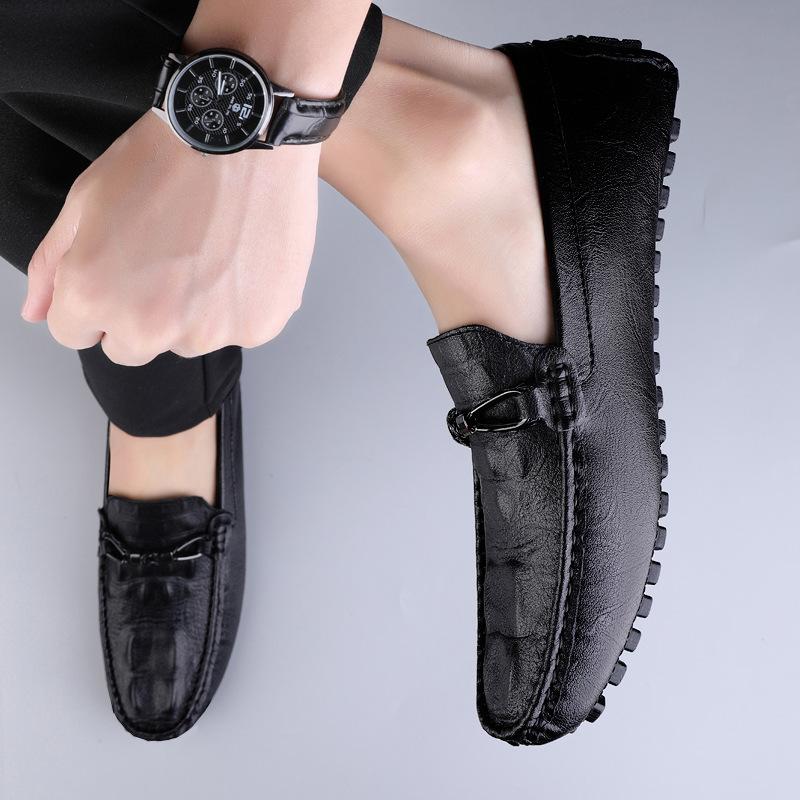 

Мужская обувь 2025 лето новая обувь-бини на одной педали, ленивая, нескользящая, с крокодиловым узором, большого размера, британская повседневная обувь для мужчин 37