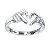 Double Hand Heart Couple Rings Love Heart Adjustable Friendship Promise Jewelry Valentine Gifts For Women Friends Girl Adjustable Jewelry
