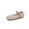 Girls' Rhinestone Sequin Crystal Princess Shoes2026Spring and Autumn Soft Sole Non-Slip Bowknot Solid Color Children's Performance Shoes