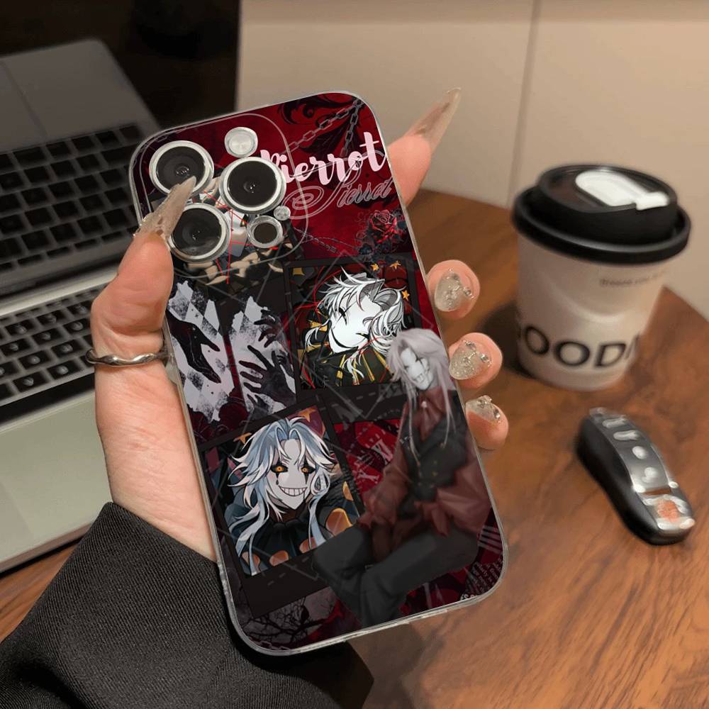 Anime The Freak Circus Pierrot Transparent Phone Case For IPhone 16 15 14 13 12 11 Pro Max Plus Soft Cover