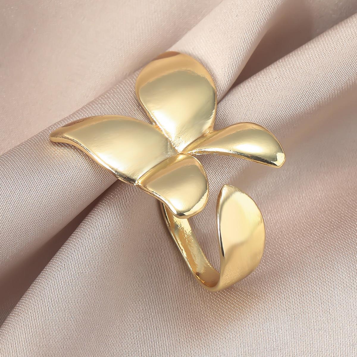 Fresh Sweet Bow Knot Ring for Women - Gold  Silver, Luxurious Open Adjustable Design