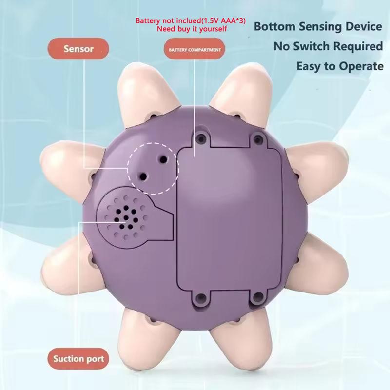 Electric Octopus Whale Baby Bath Toys Automatic Sensing Squirting Water Spray Water Shower Toys for Kids Bath with LED Light