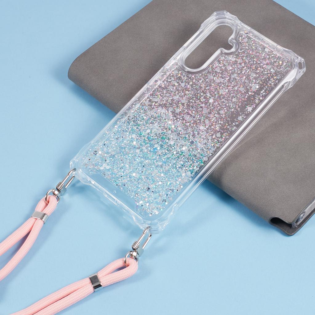 For Samsung Galaxy A54 5G   Phone Cases TPU+Acrylic Gradient Color Cover with Strap