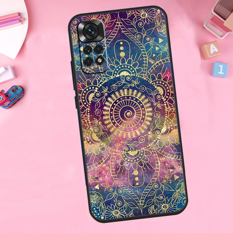 Elegant Mandala Floral Design Phone Case For Xiaomi Redmi Note 11 10 9 8 12 Pro Turbo 9S 10S 11S 12S 9A 9C 10C 12C Cover