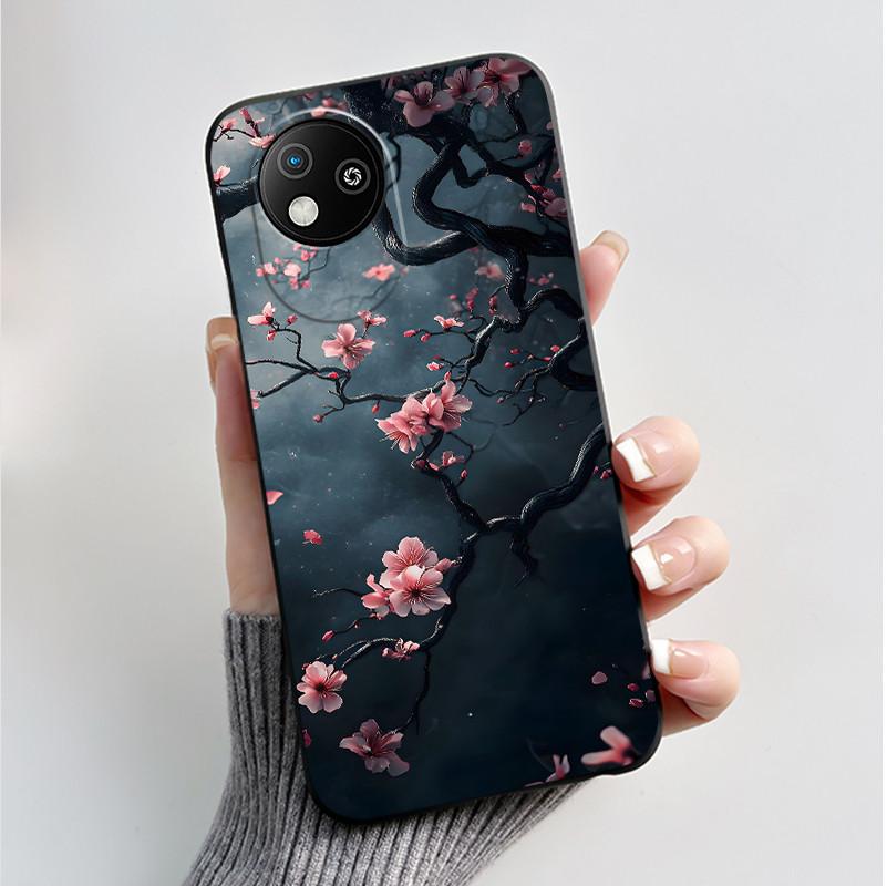 

Phone Case For ZTE Blade A35 Lite / A35 Core Case Luxury Fashion Butterfly Flowers Soft Silicone Black TPU Protect Cover Bumper ZTE Blade A35 Lite