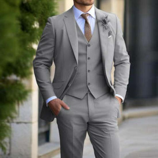Completo a Tre Pezzi Business Casual da Uomo 2024 - Banchetto Nuziale dello Sposo Taglie Forti